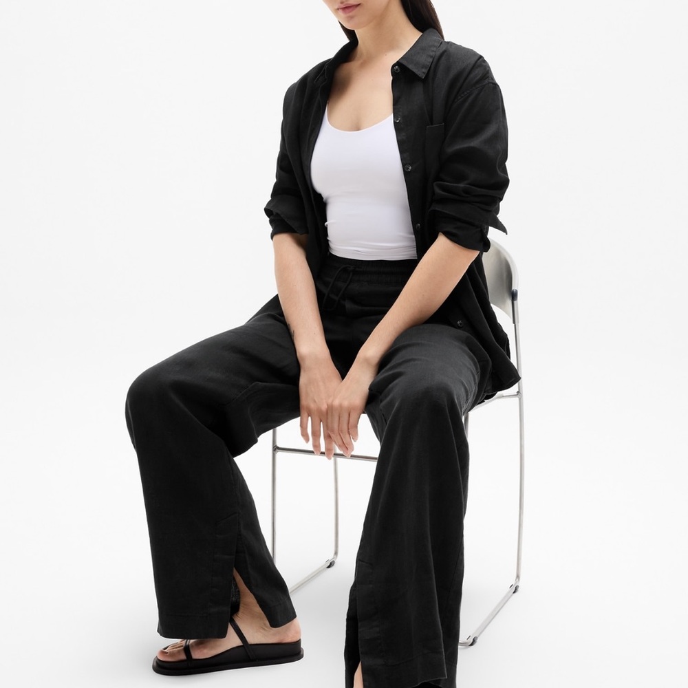 Athleta Retreat Linen Wide Leg Pants